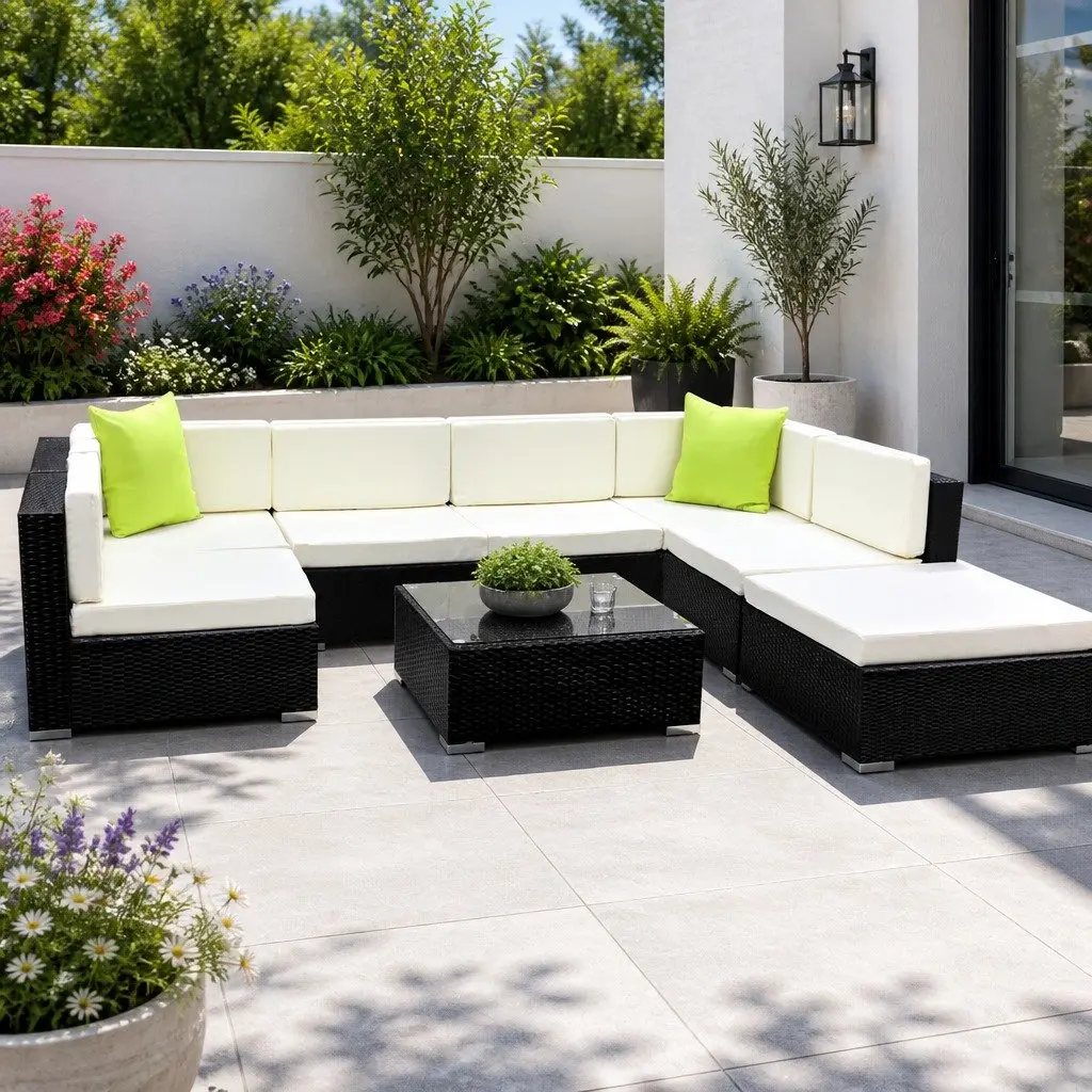 8-Piece Wicker Lounge Sofa Set