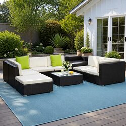 9-Piece Outdoor Sofa Set with Specific Features Listed