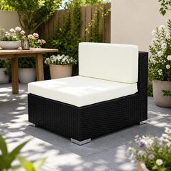 2PC Outdoor Lounge Chair Set Wicker Rattan Garden Sofa Single Seater Furniture