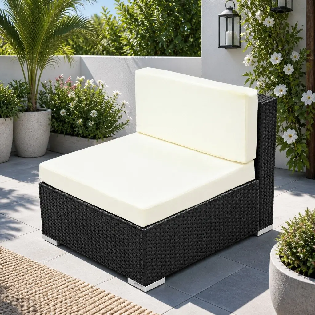 3PC Outdoor Sofa Set Garden Furniture Black