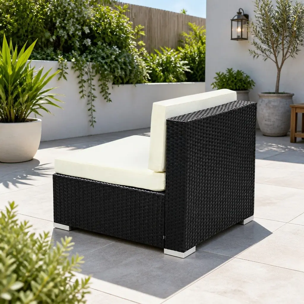 3PC Outdoor Sofa Set Garden Furniture Black