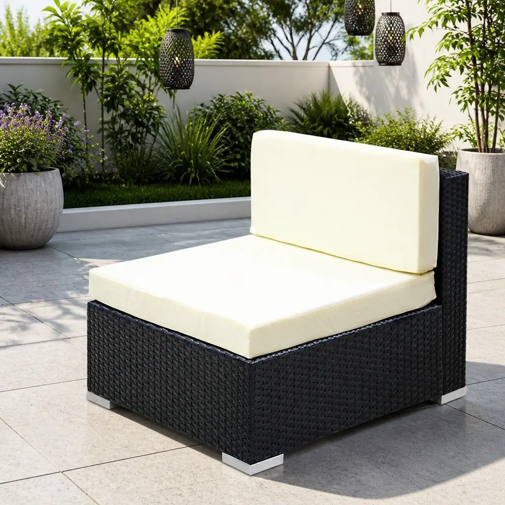 3PC Outdoor Sofa Set Garden Furniture Black