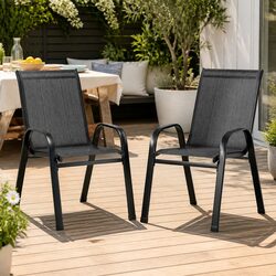 Specifications of Stackable Steel Dining Chairs, Set of 2