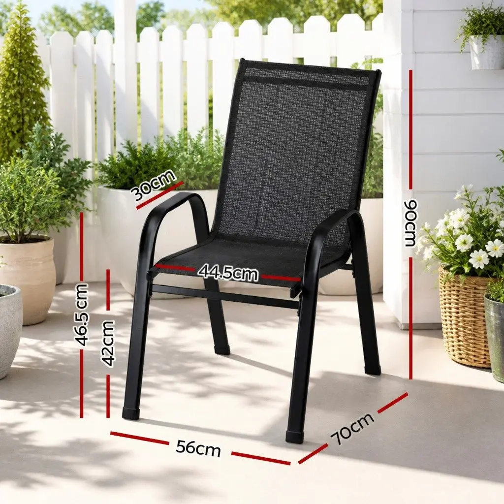 6PC Stackable Outdoor Dining Chairs Set