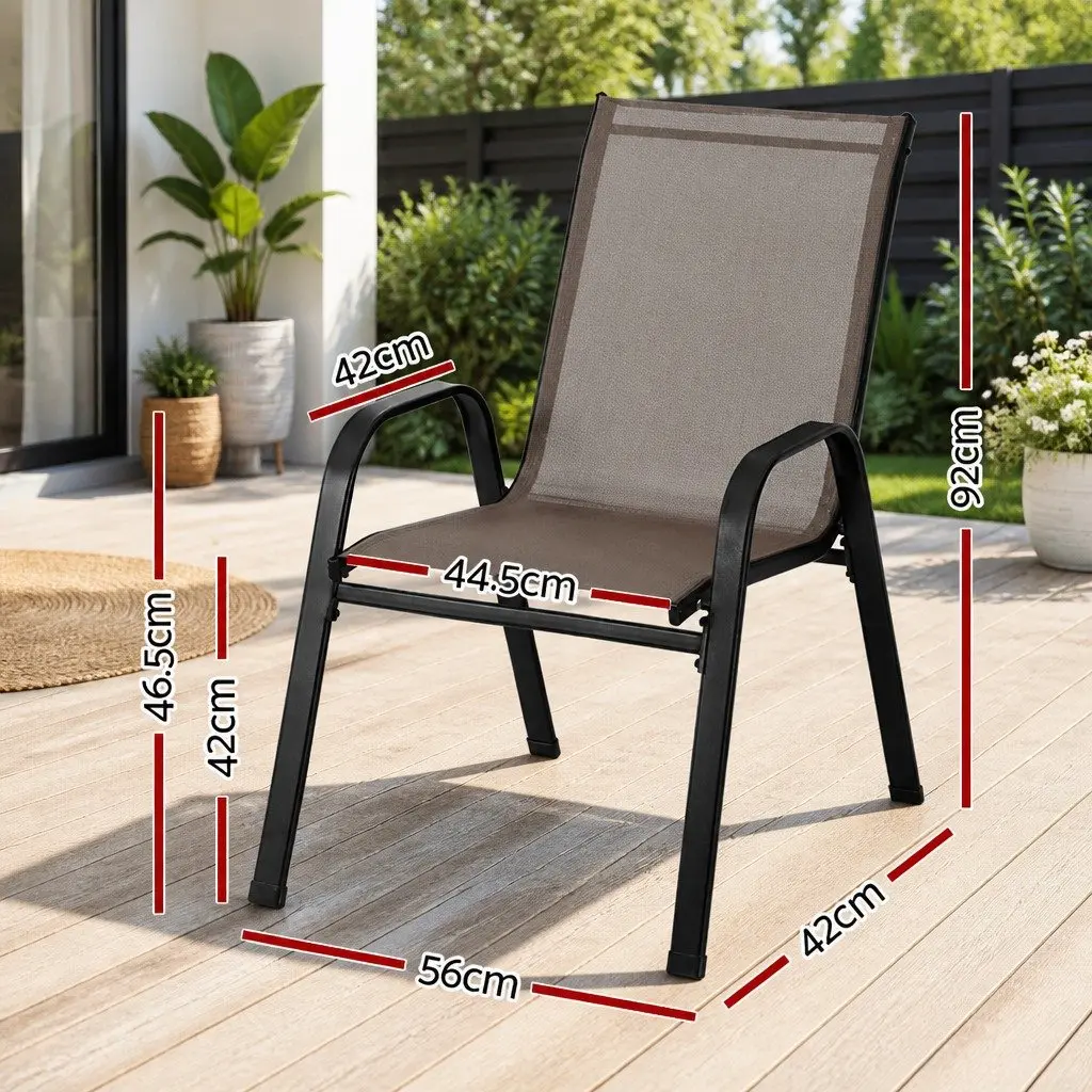 Outdoor Stackable Dining Chairs Set 6PC