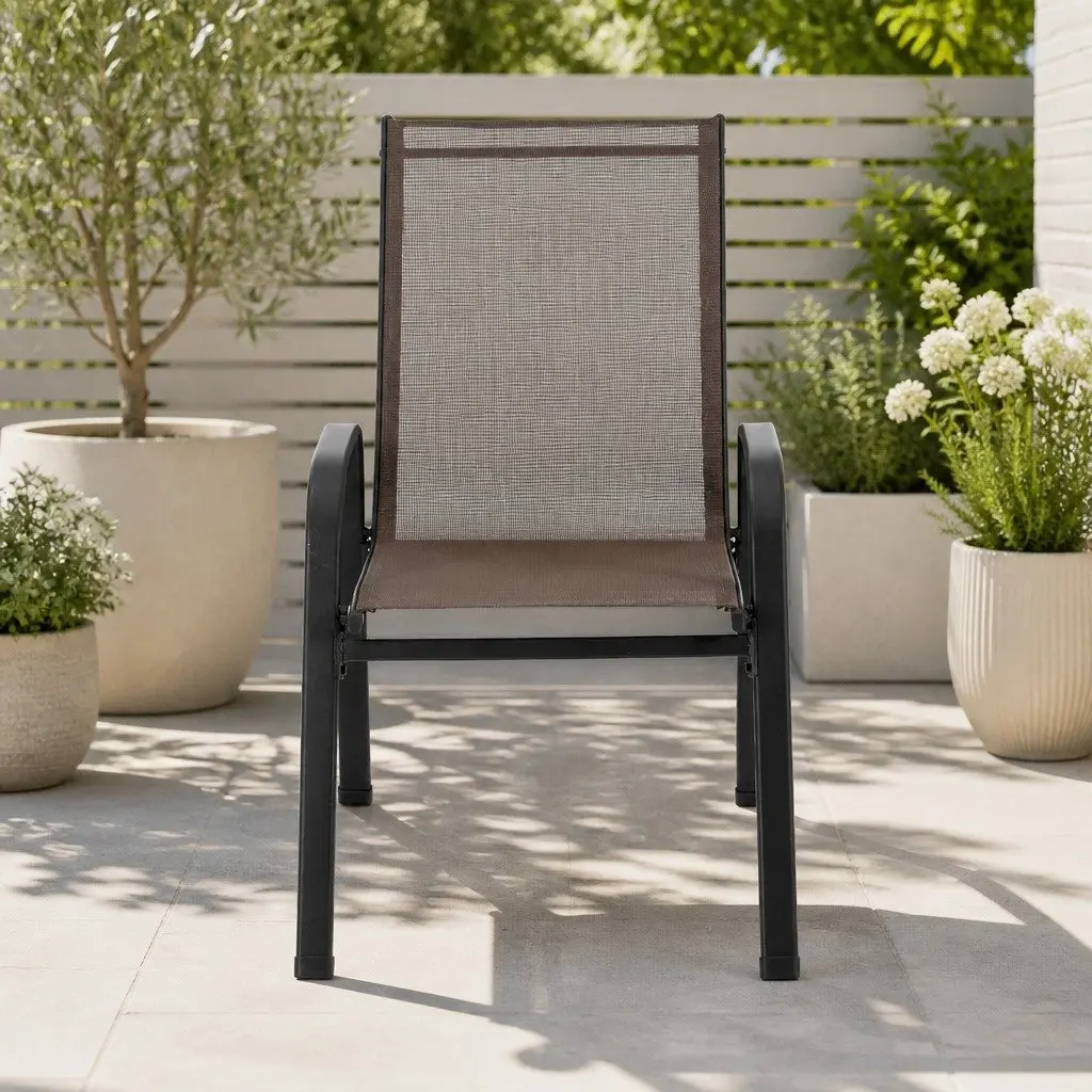Outdoor Stackable Dining Chairs Set 6PC
