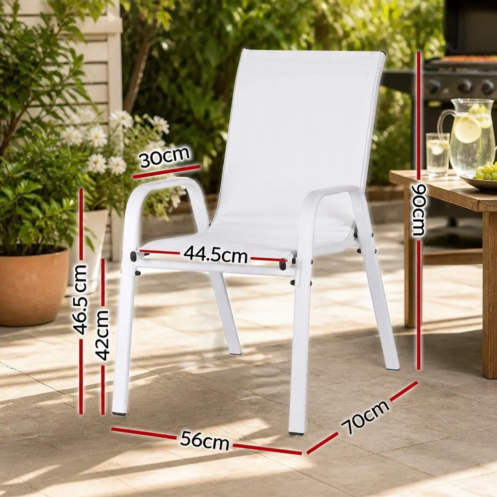 Outdoor Stackable Dining Chairs Set of 2