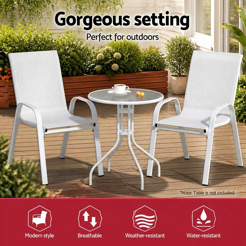 Outdoor Stackable Dining Chairs Set of 2
