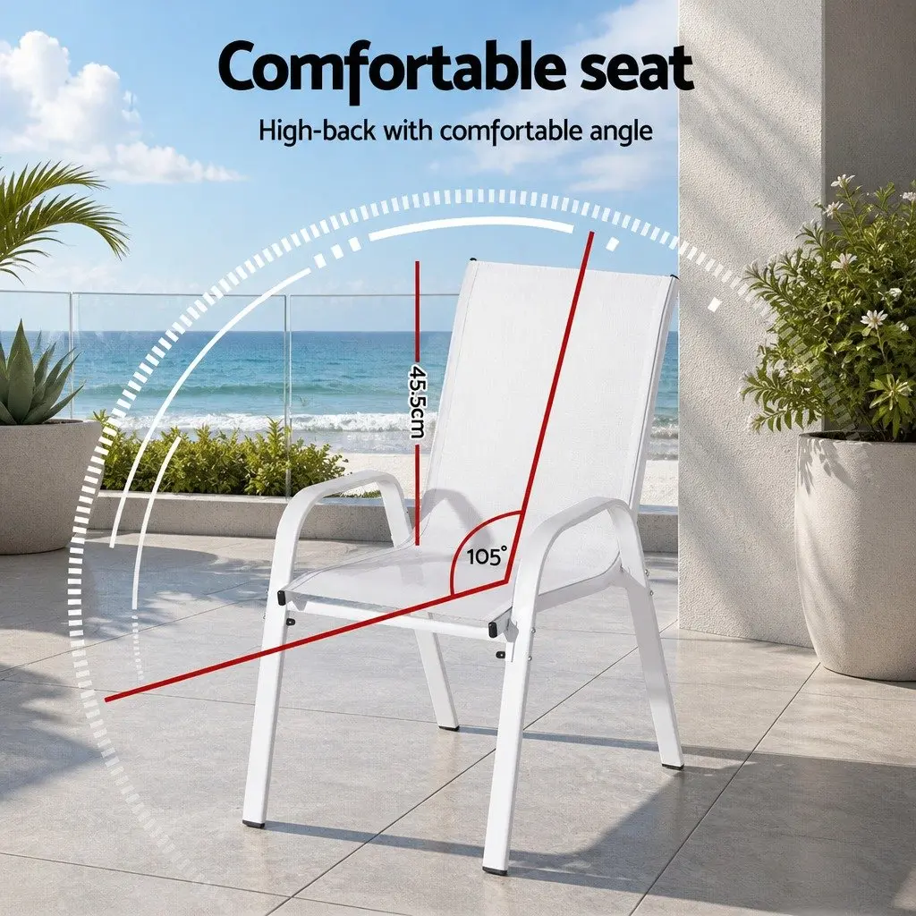 Outdoor Stackable Dining Chairs Set of 2