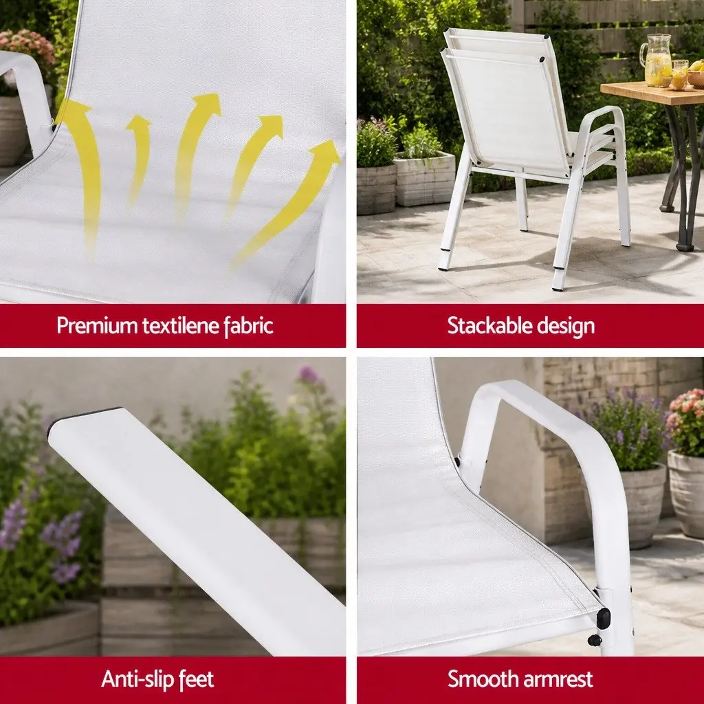 Outdoor Stackable Dining Chairs Set of 2