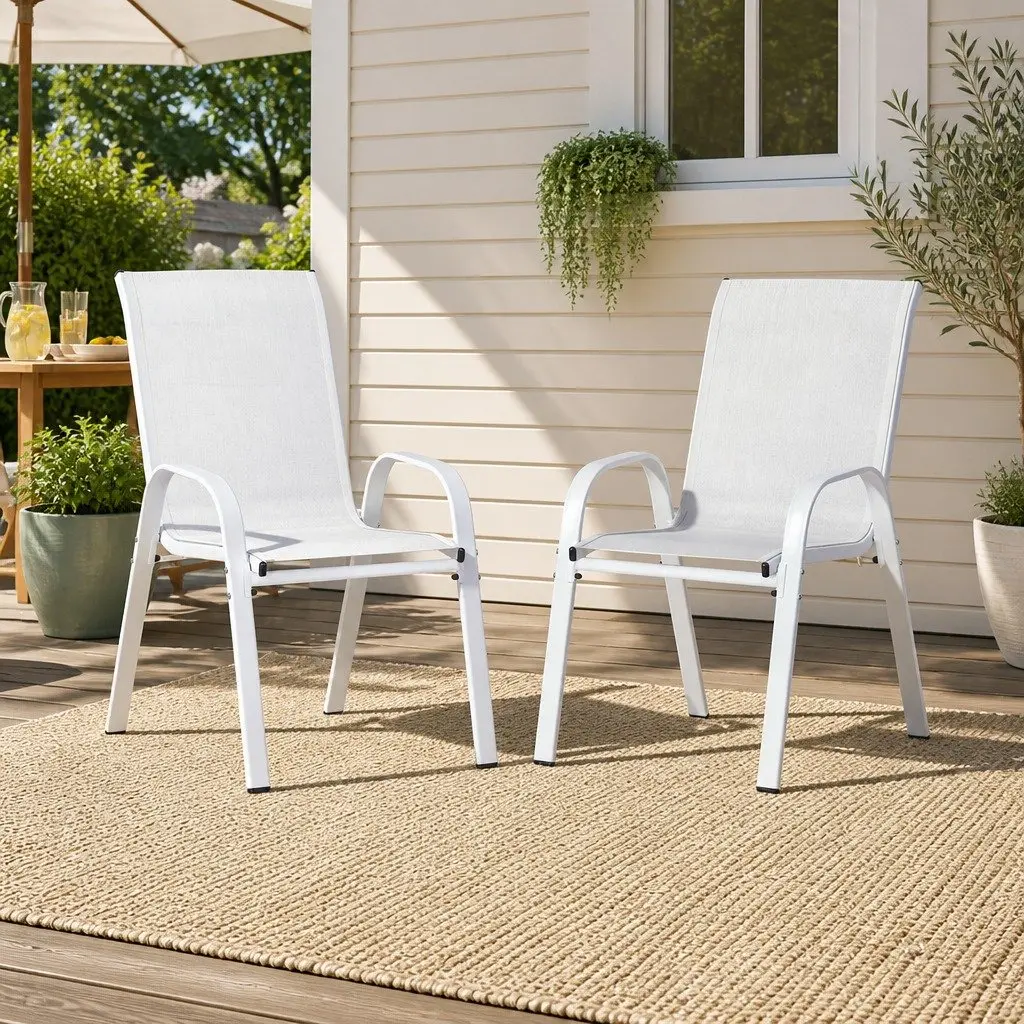 Outdoor Stackable Dining Chairs Set of 2