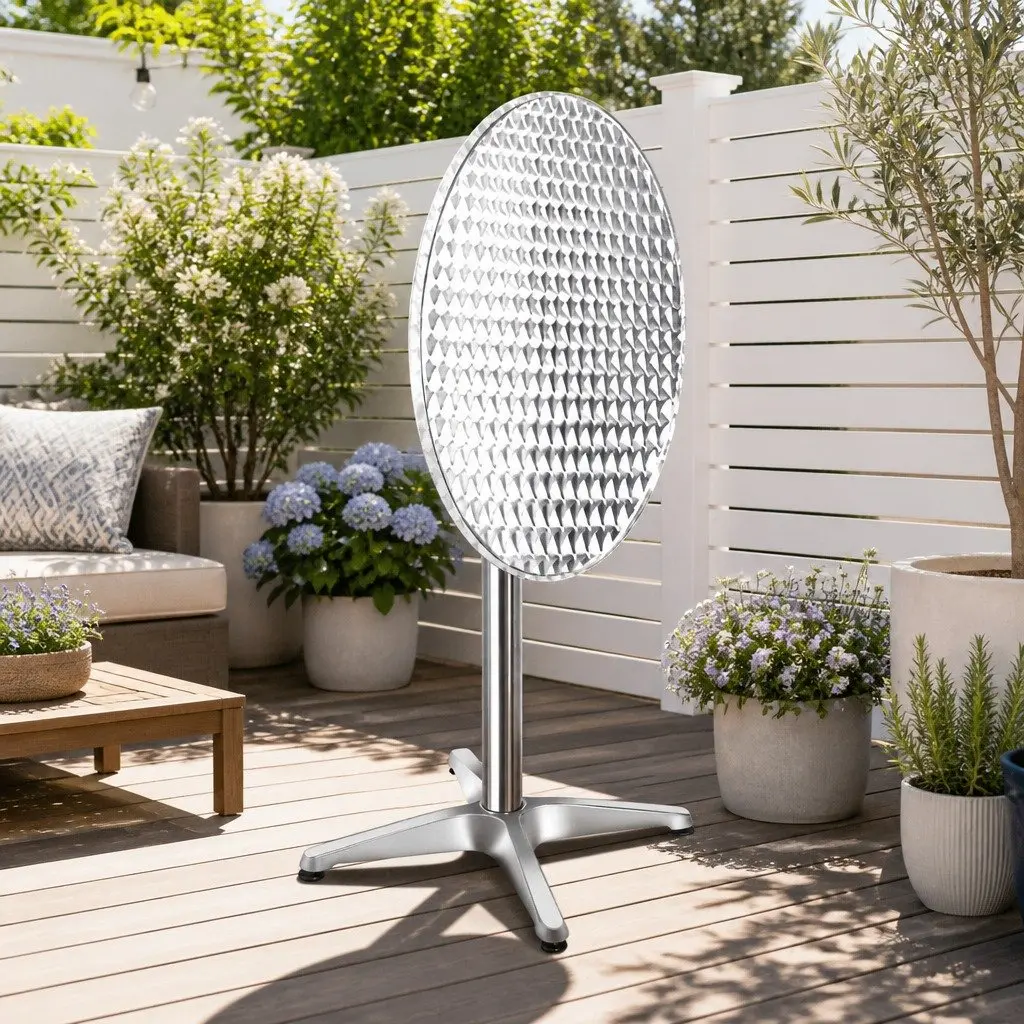 Outdoor Bar Table Set for Patio Garden Poolside Adjustable Height 70cm 110cm Foldable Portable