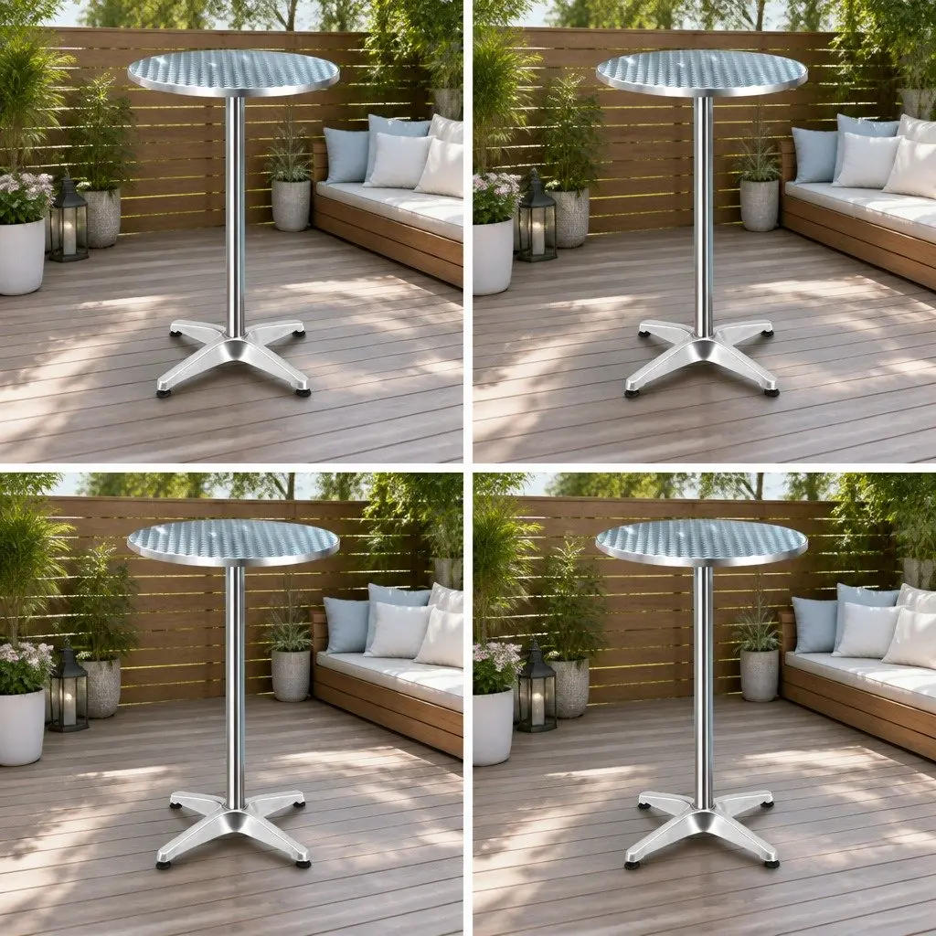 Set of 4 Round Adjustable Bar Tables