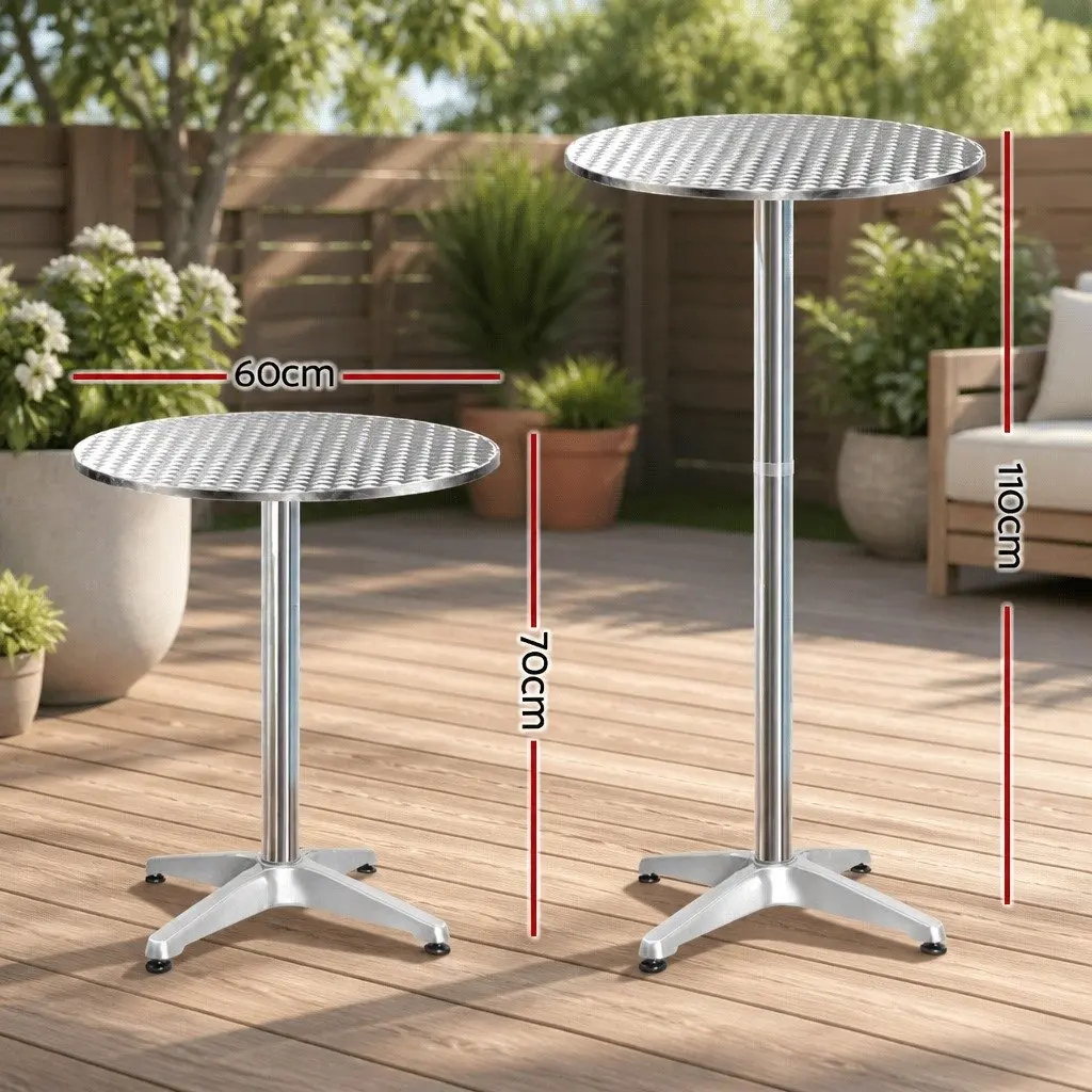 Set of 4 Round Adjustable Bar Tables