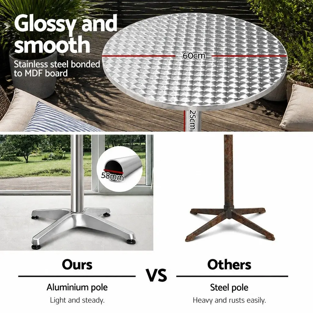 Set of 4 Round Adjustable Bar Tables