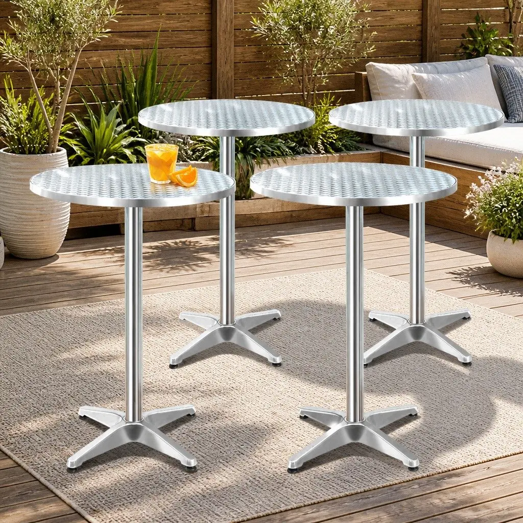 Set of 4 Round Adjustable Bar Tables