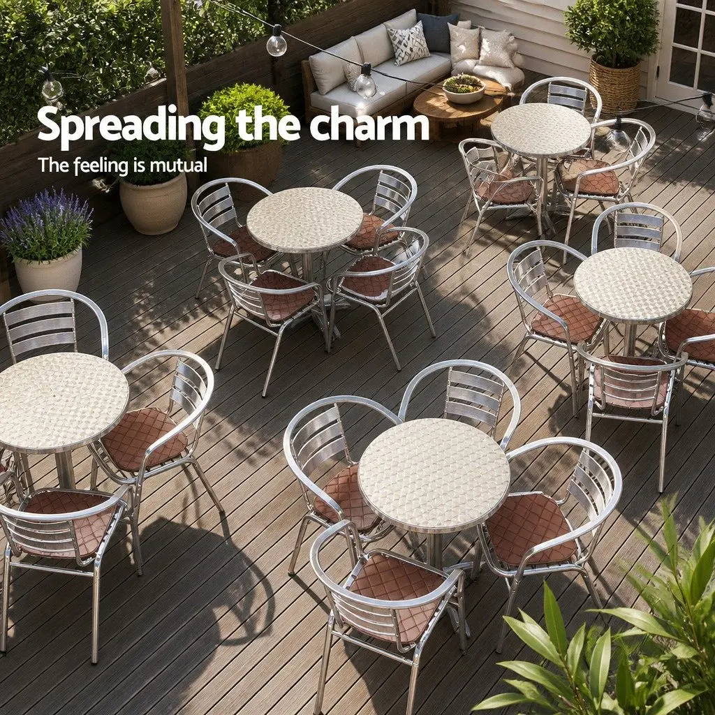 Round Bar Table Adjustable Height Foldable Outdoor Indoor Aluminium Stainless