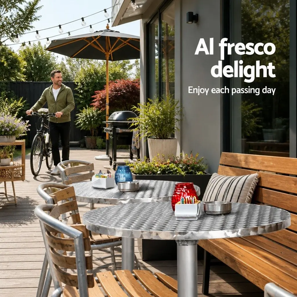 Round Bar Table Adjustable Height Foldable Outdoor Indoor Aluminium Stainless