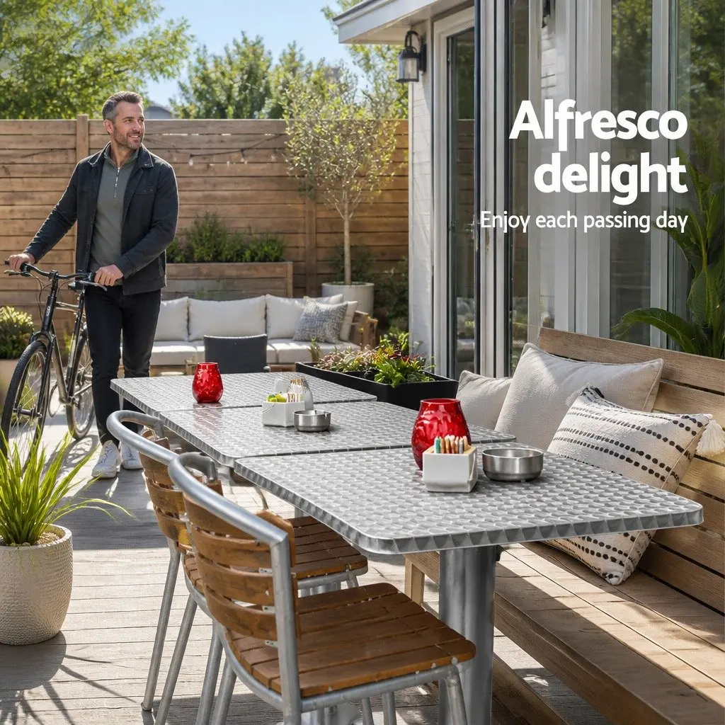 Outdoor Bar Table Adjustable Height 70cm 110cm Square Foldable Patio Dining