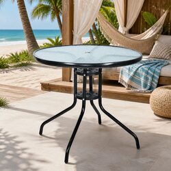 Specifications of Black Outdoor Bar Table with Parasol Hole