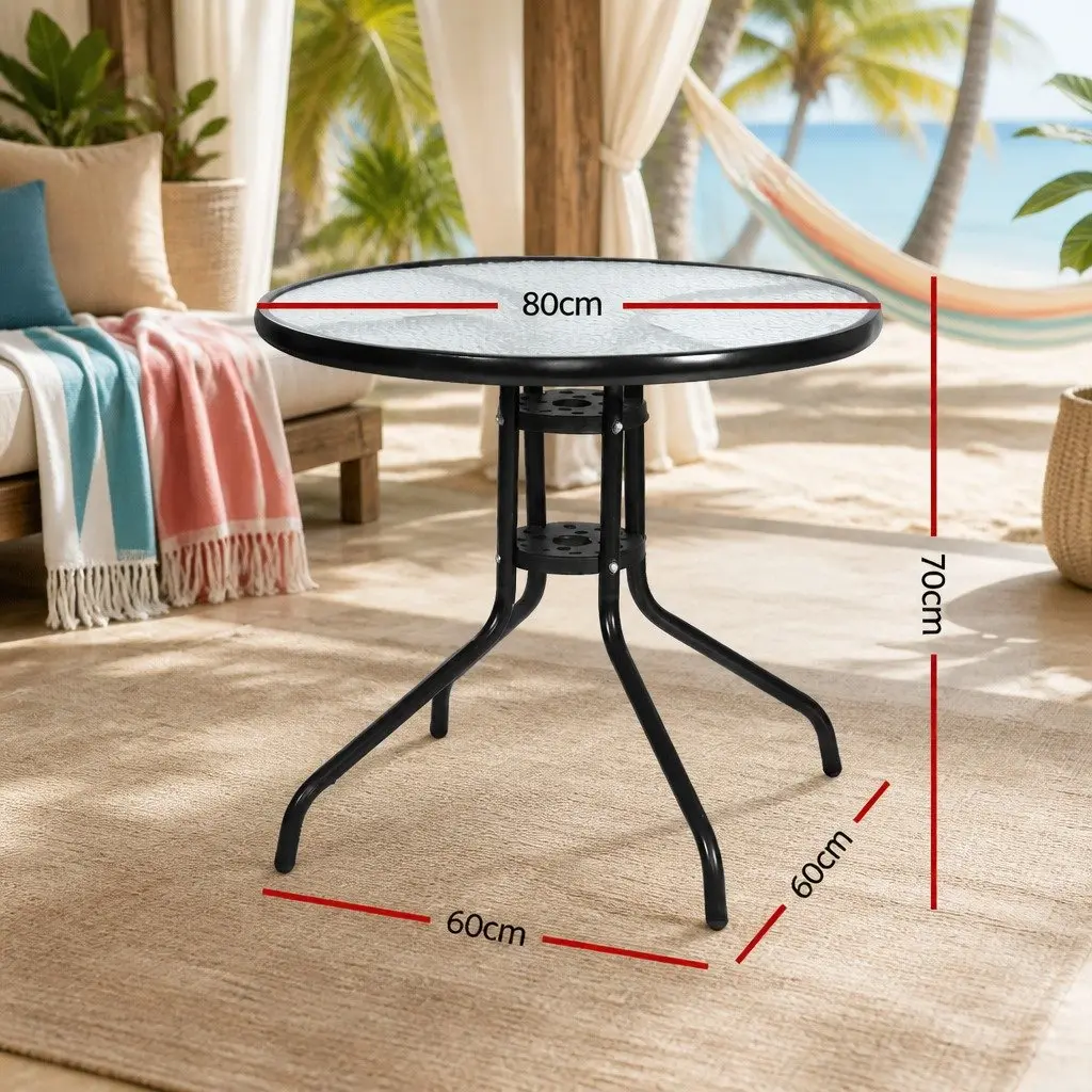 Black Outdoor Bar Table with Parasol Hole