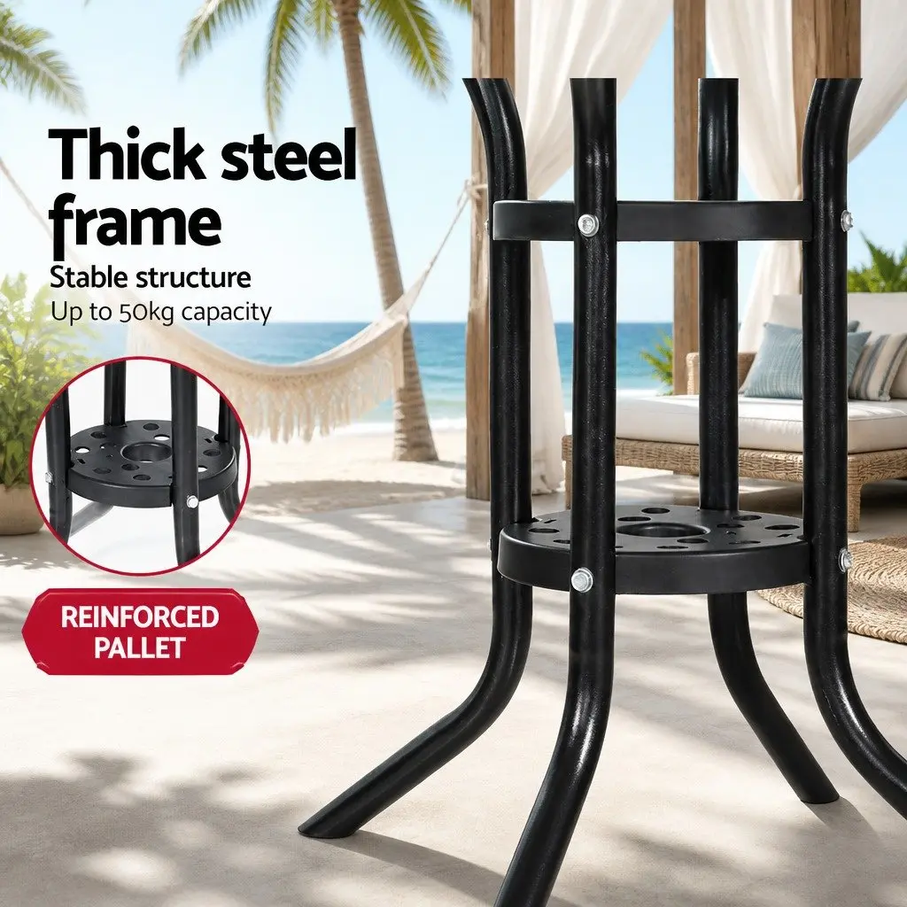 Black Outdoor Bar Table with Parasol Hole