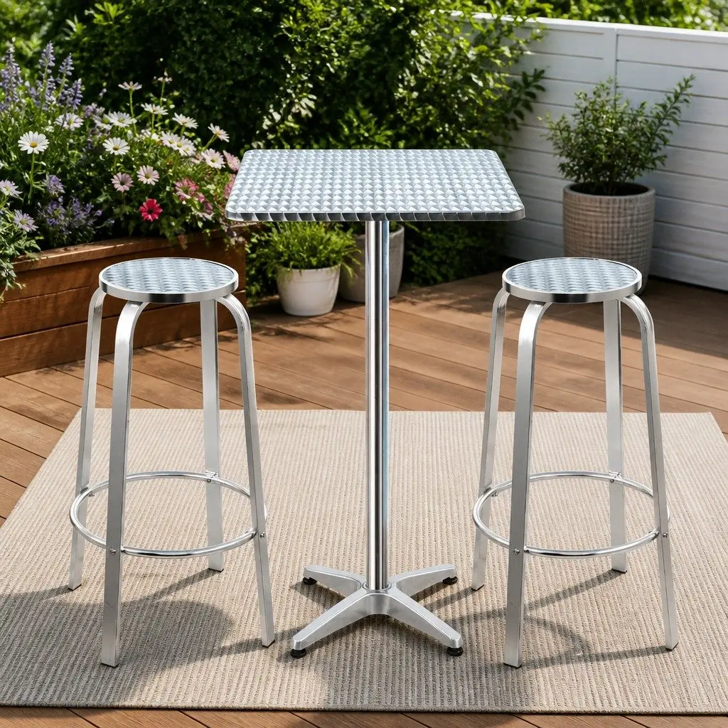 3-Piece Bar Set with Adjustable Height Table