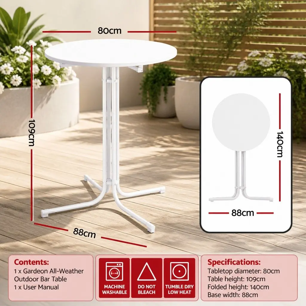 Round Folding Bar Table Outdoor Indoor 80cm Diameter 109cm High