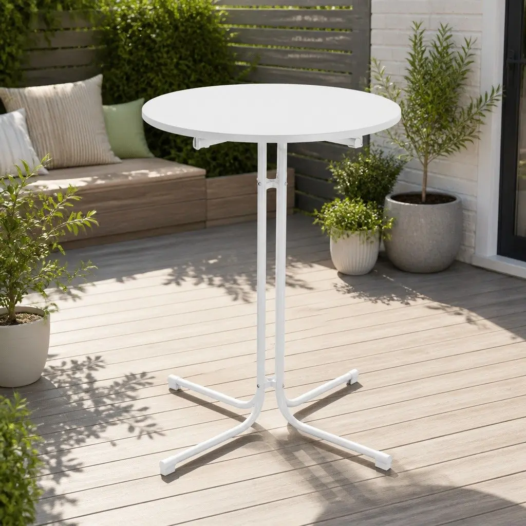 Round Folding Bar Table Outdoor Indoor 80cm Diameter 109cm High
