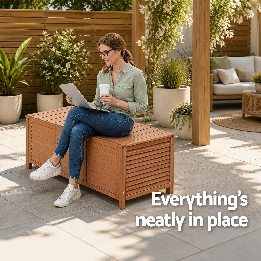 Outdoor Storage Bench Box for Patio Garden 210L Size