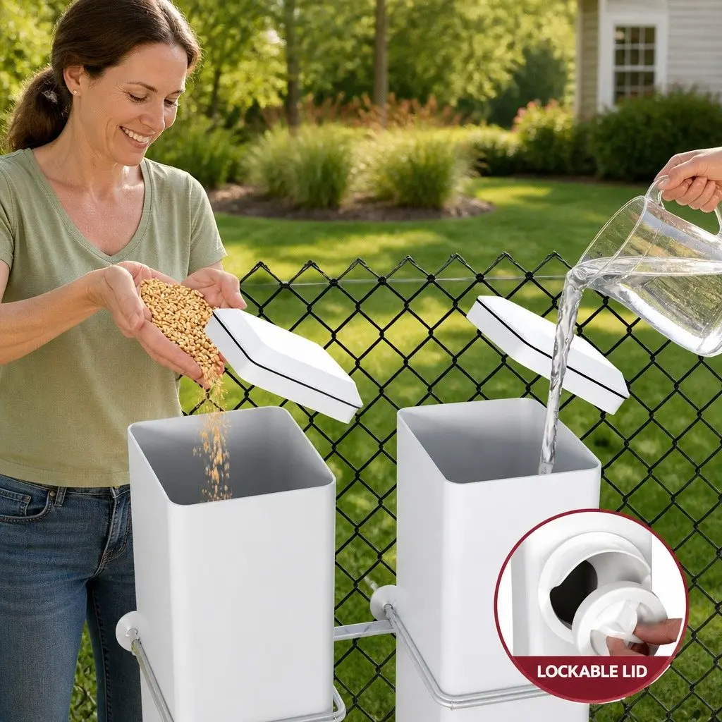 Chicken Feeder Waterer Kit 4L Automatic Drinker Cup Style Poultry Farm Equipment