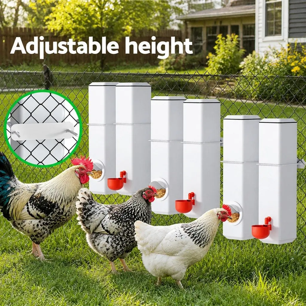 Chicken Feeder Waterer Kit 4L Automatic Drinker Cup Style Poultry Farm Equipment