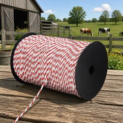 500M Electric Fence Poly Rope Specifications: Red White, 6-Strand