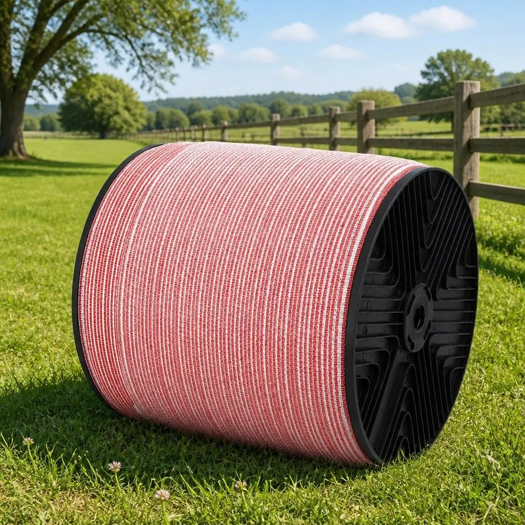 Electric Fence Poly Tape 1200M 12mm Red White Livestock Horse Fencing Control