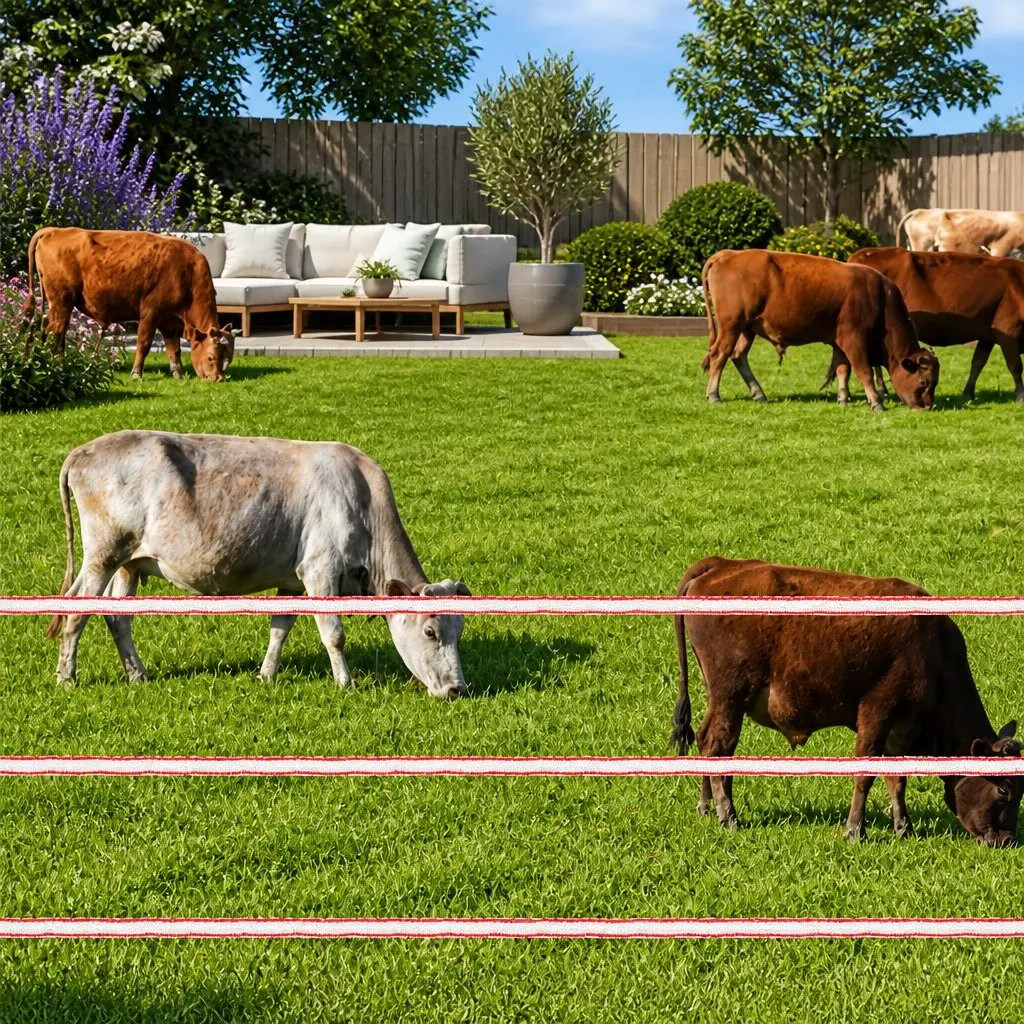 Electric Fence Poly Tape Use for Livestock and Horse Fencing 2000M 12mm Red White