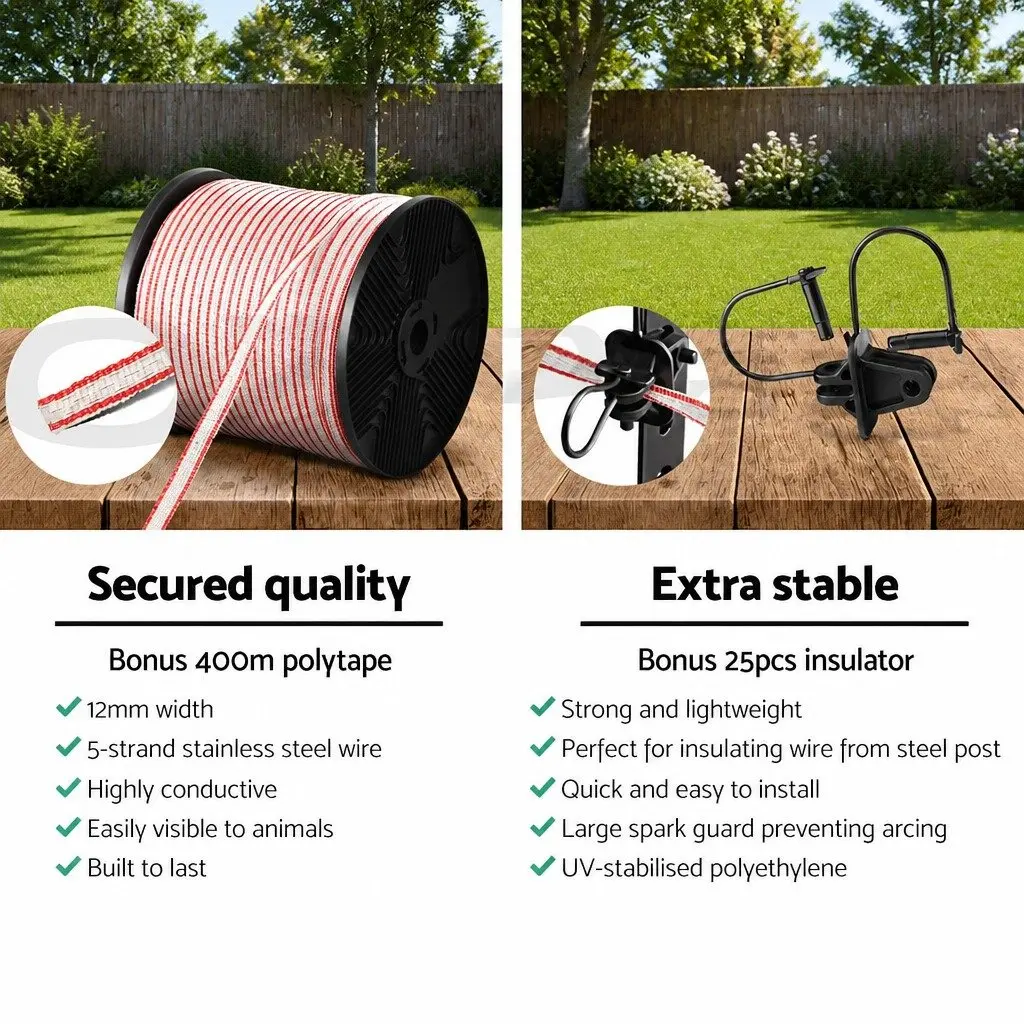 Electric Fence Poly Tape for Livestock Fencing 400M Red White