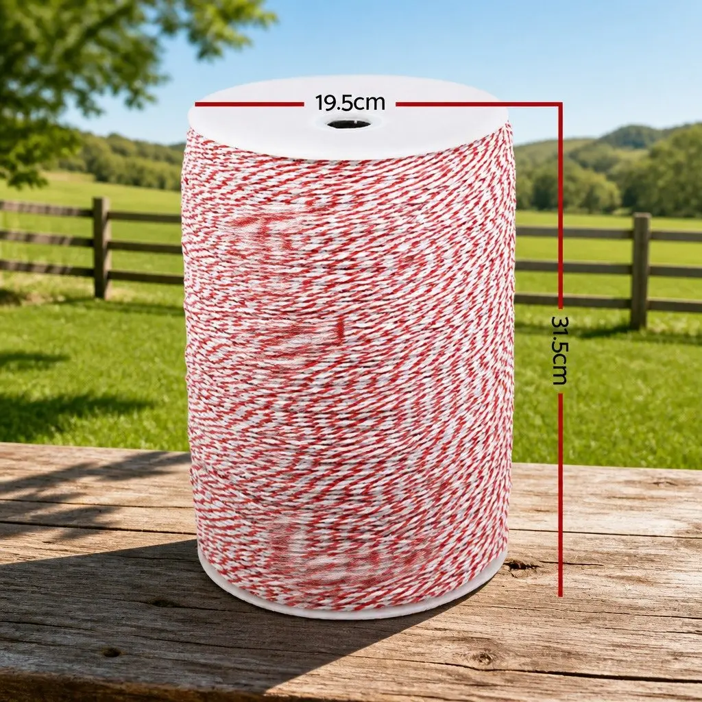 Electric Fence Poly Wire for Livestock Containment 2000M Red White