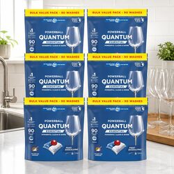 Quantum Essential Dishwasher Tablets - 540 Tablets (6x90pk)