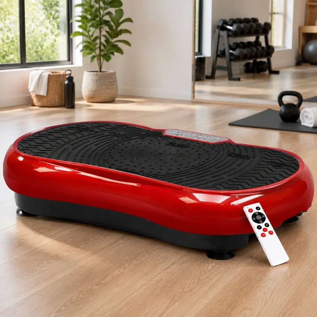 Vibration Machine Platform Home Gym Fitness Trainer Maroon 70 x 39 x 13cm