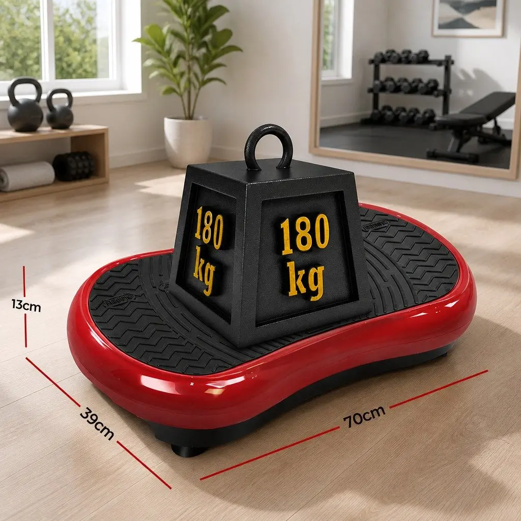 Vibration Machine Platform Home Gym Fitness Trainer Maroon 70 x 39 x 13cm