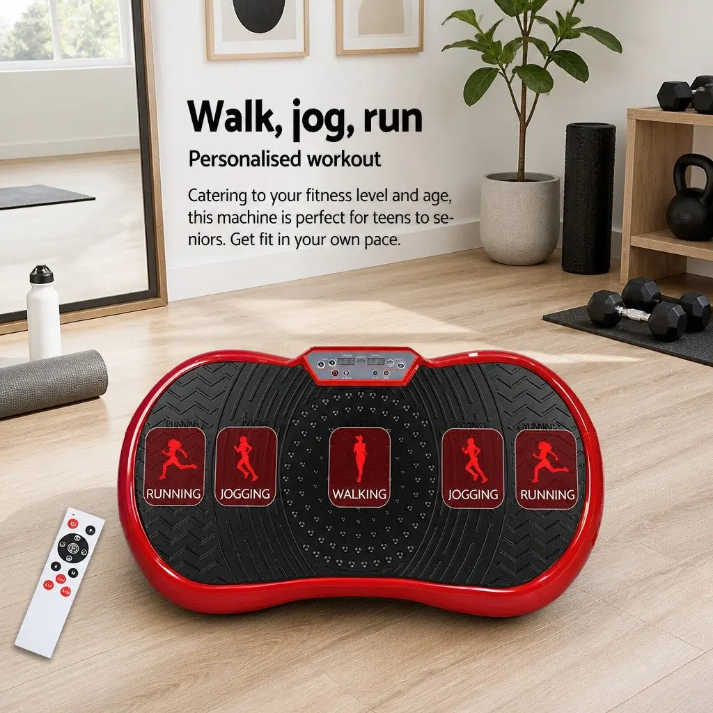 Vibration Machine Platform Home Gym Fitness Trainer Maroon 70 x 39 x 13cm