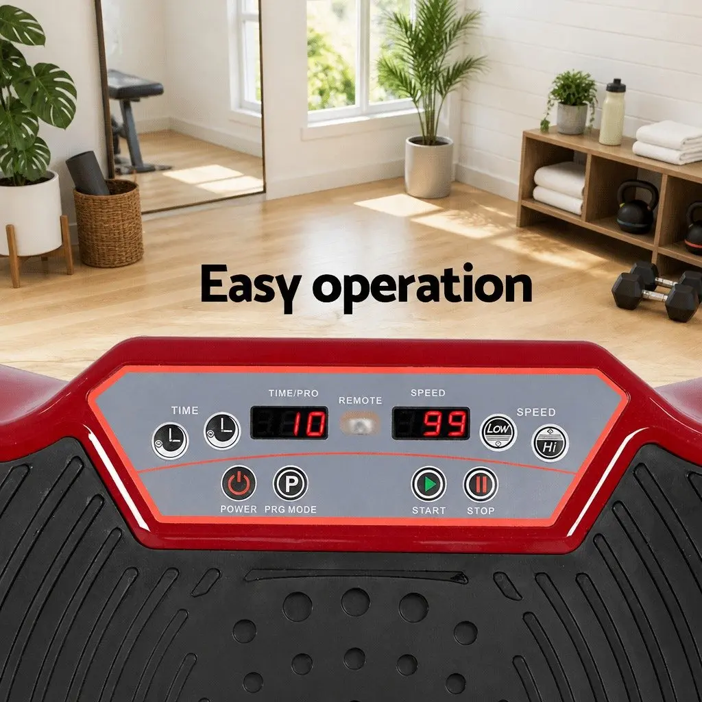 Vibration Machine Platform Home Gym Fitness Trainer Maroon 70 x 39 x 13cm