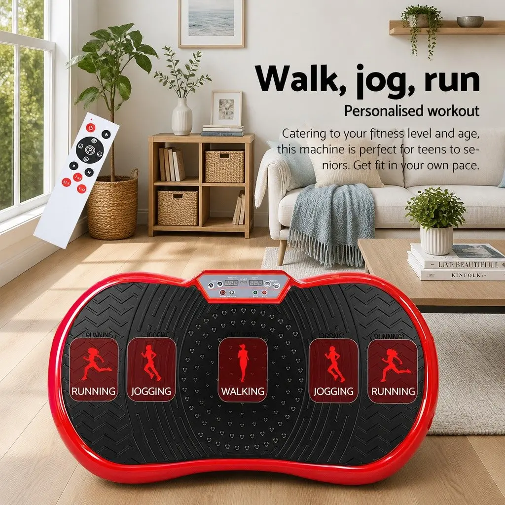 Vibration Machine Platform Fitness Plate Home Gym Trainer with Resistance Bands