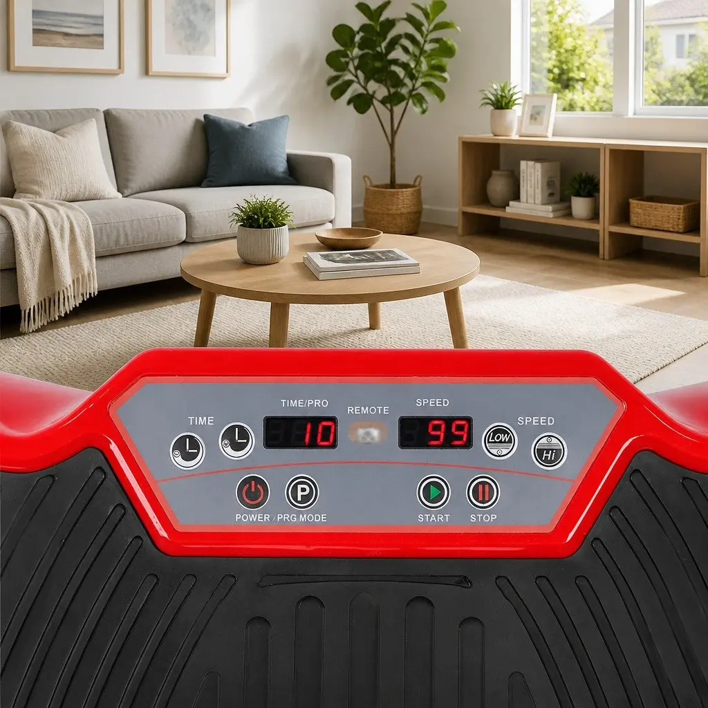 Vibration Machine Platform Fitness Plate Home Gym Trainer with Resistance Bands