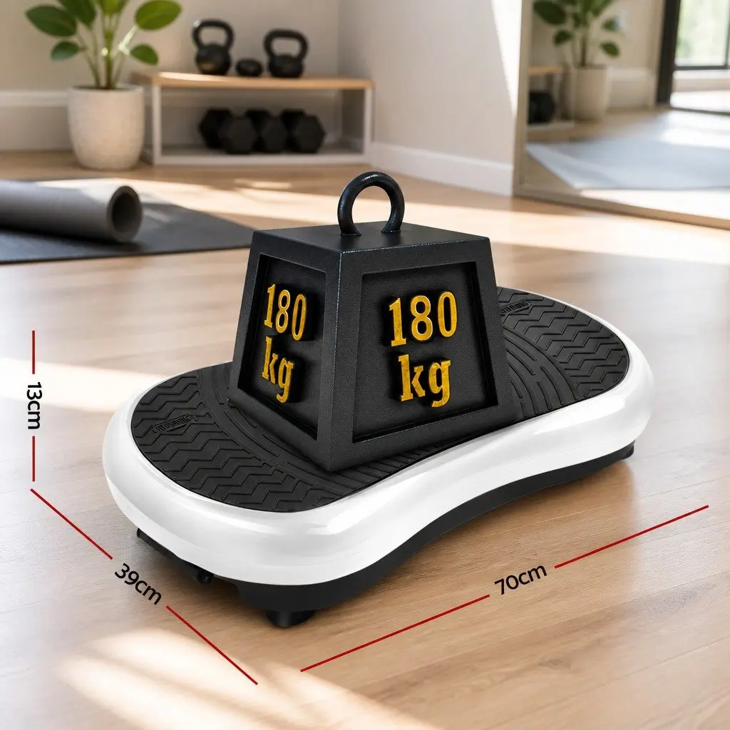 Vibration Machine Platform Fitness Plate Home Gym Whole Body Trainer White