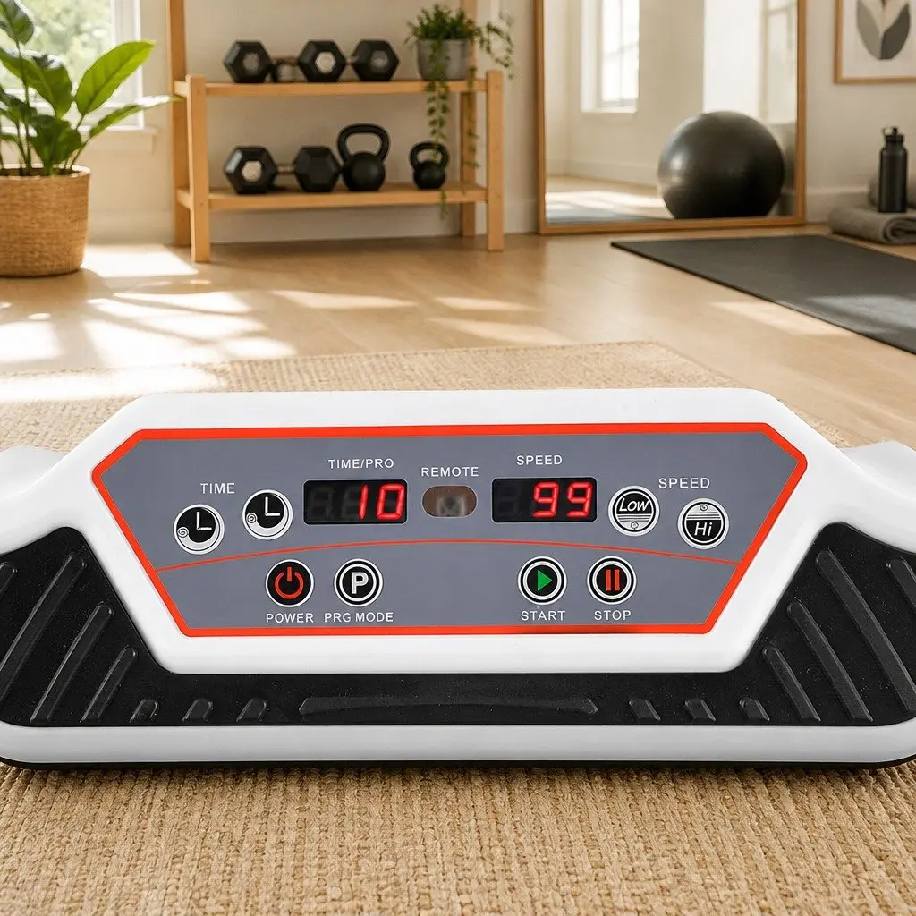 Vibration Machine Platform Fitness Plate Home Gym Whole Body Trainer White