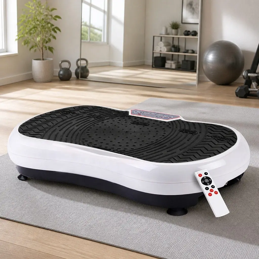 Vibration Machine Platform Fitness Plate Home Gym Whole Body Trainer White