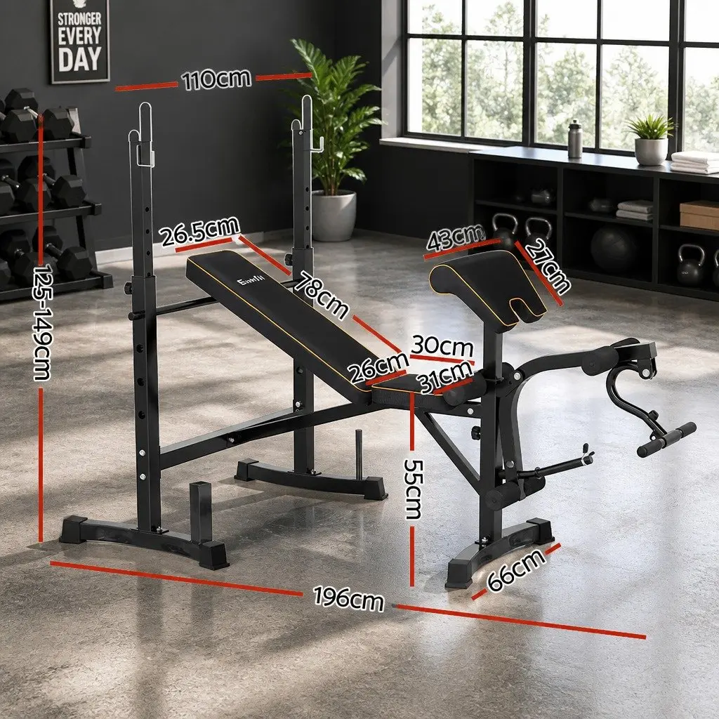 Multi-Functional Weight Bench 10-in-1 Home Gym Station Adjustable Press Workout