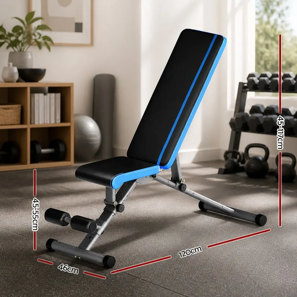FID Adjustable Weight Bench for Home Gym Press Fitness Blue 330kg Capacity