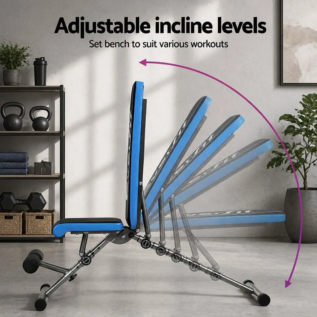 FID Adjustable Weight Bench for Home Gym Press Fitness Blue 330kg Capacity